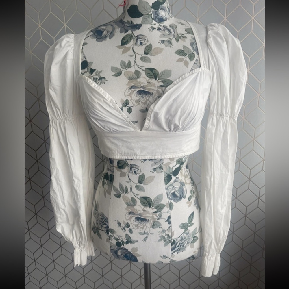 WHITE PrettyLittleThing crop top shirt , M / 10 - Picture 3 of 13